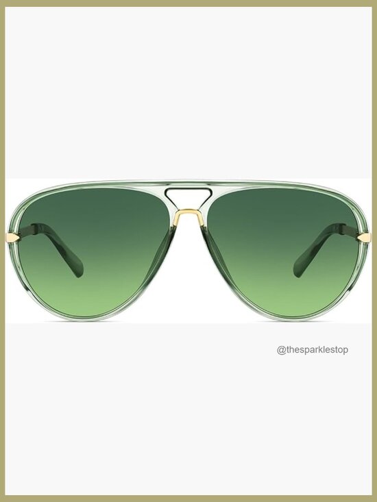 Oversized Aviator Sunglasses with Double Bridge Design UV400 Protection main image 3